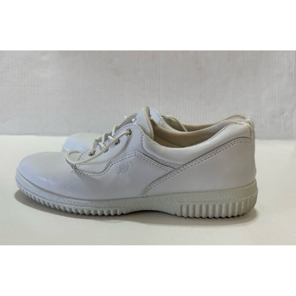 Ecco Soft Women's Leather Lace Up Walking Shoes Beige Size 41 - Picture 3 of 10
